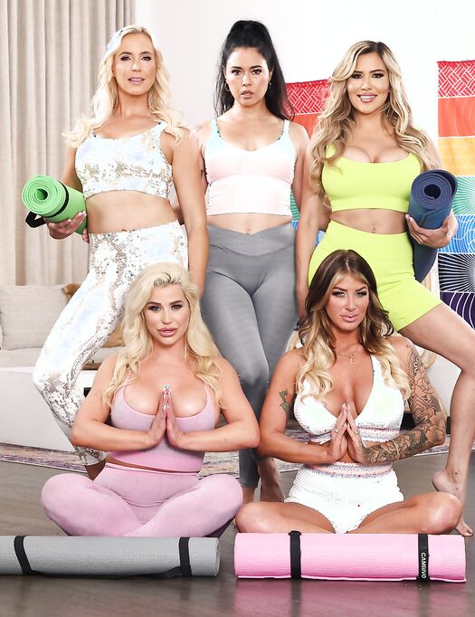 Wife Crazy Yoga Babes Getting Fucked In The Living Room photos (Dana Vespoli, Lolly Dames, Spencer Scott, Caitlin Bell, Sophia West)