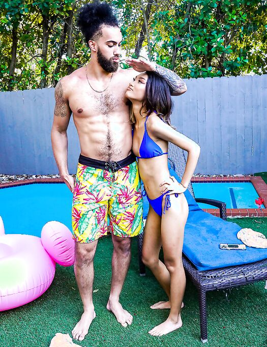 Tiny Babe Xoey Li Gets An Intense Pussy Pounding From Handsome Black Dude