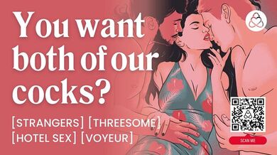 ASMR Audio Porno: trio MFM in una stanza d'albergo con doppia penetrazione e condivisione del cazzo - Audio erotico