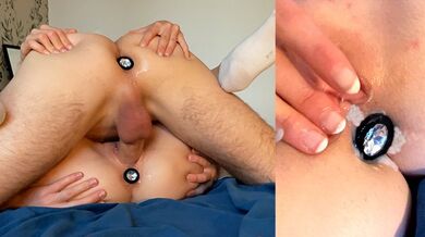 Coppia italiana, un PLUG a testa. Fiume di sborra, CREAMPIE bellissimo.