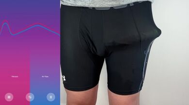 Enorme cazzo a mani libere vibratore anale sborrata in pantaloni attillati