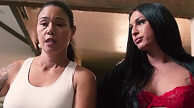 Busty Trans Checking Out Female Plumber In Her