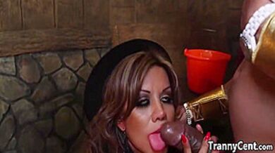 Two Guys Having Fun With Tranny