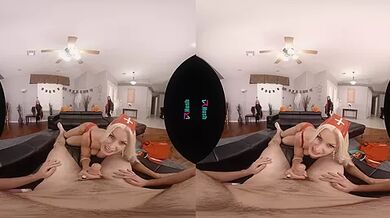 I Love Candy On Halloween!; Busty Blonde Pornstar Blowjob And Sex