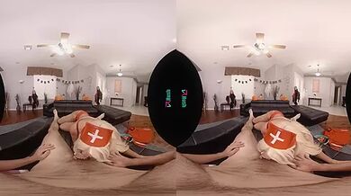 I Love Candy On Halloween!; Busty Blonde Pornstar Blowjob And Sex