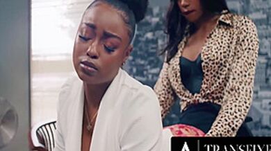 Horny Sneaks Her Big Cock Inside Boss Destiny Miras Pussy! Office Creampie 15 Min