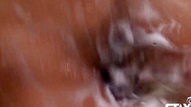 Hot Tranny Babe Loves Bathing With A Stud