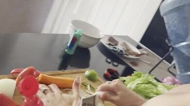 Sexy cooking. Titjob carrot and covering myself in syrup. Come taste me!