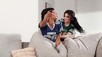Game Day With Three Naughty Shemales