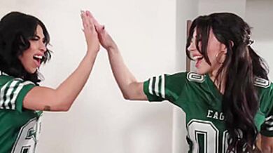 Game Day With Three Naughty Shemales