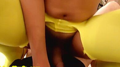 Colourful Ladyboy Toyed And Fucked Bareback