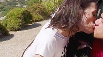 Guy Sucks Busty Shemale Victoria Grants Cock