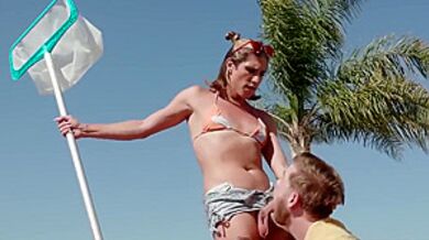 Rich Dude Distracted By Ts Pool Cleaner