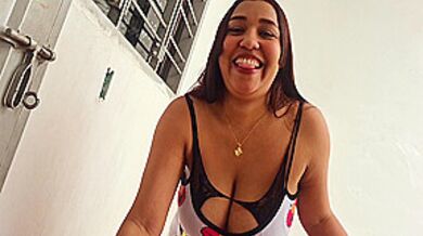 The Neighbor Is Watched Washing Clothes By Her Neighbor