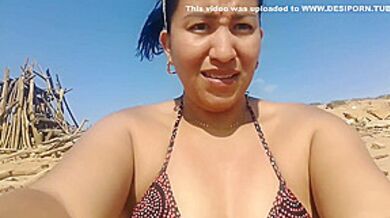 Latina Brunette Sucks Her Stepdads Cock And Masturbates While He Masturbates His Cock