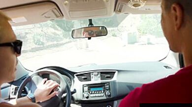 Horny Trans Carwash Babe Blows Hunk Client