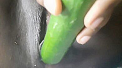 Petty Girl Playing With Gherkin