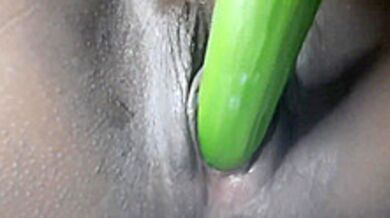 Petty Girl Playing With Gherkin