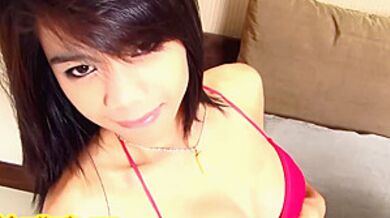 Car Toon In Smiling Ladyboy Strips And Masturbates