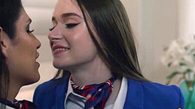 Hazel Moore And Zariah Aura In Tranny Banging A Flight Attendant
