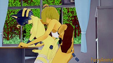 3d Hentai And Hentai 3d - Furry Dog Futanari Fucks Egypt Cat Futanari