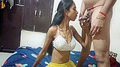 Desi Bhabi Kissed Her Stepfather-in-law And Sucked His Too