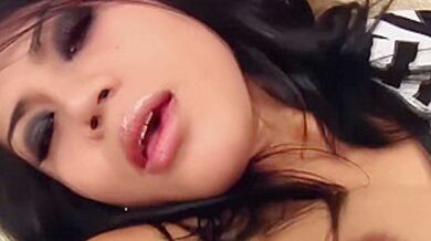 Brunette Ladyboy With High Heels Jerks Off Solo On The Couch