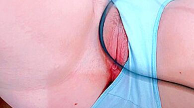 Connecting Her Pussy Inside By Opening Her Tight Outer Lips