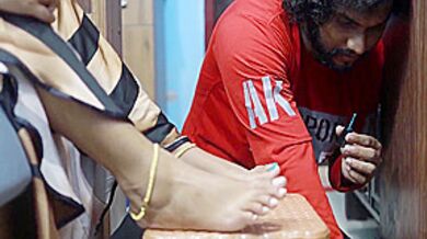 Boy Put Nail Polish On Girl Feet