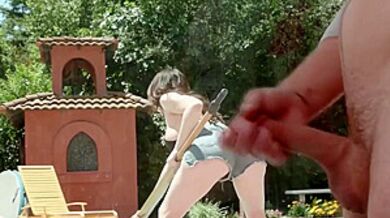 Lucky Dude Gets Free Anal Sex From Pool Cleaner