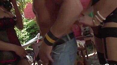 Two Trans Devour A Cock Together