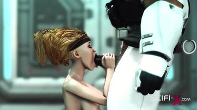 Una giovane sexy hottie viene scopata da stormtrooper nelle astronavi