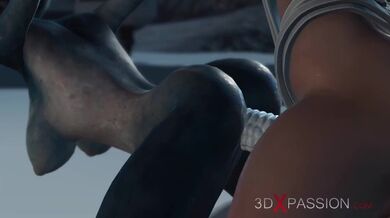 Sesso bollente sull'esopianeta! Un alieno si fa scopare da una donna spaziale in tuta spaziale con strapon