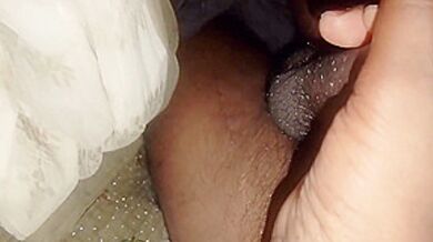 Stepsister-in-law Lying Down On The Mat And Having Of Paella