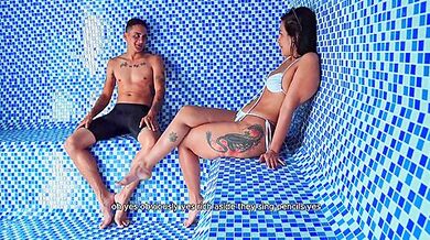 Colombian Milf Pawg Fucks Stranger In Sauna, Cumshot Her Face! Kylei Ellish And Dani Clark