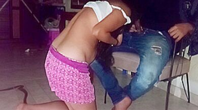 He Comes To Charge Me The Rent And I Have To Suck His Cock I Have No Choice