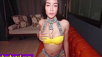 Big Tits Ladyboy Slut Sucking Big Cock