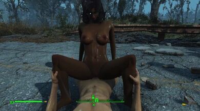 Sesso dolce di una coppia sotto la pioggia battente nel gioco fallout 4 | Gioco per PC