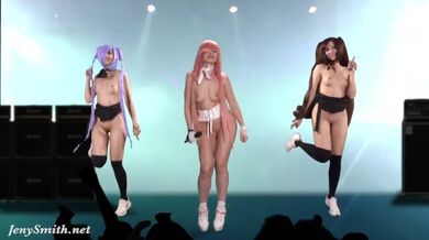 Cantante nudo sul palco. Realtà virtuale. Danza nuda