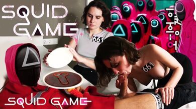 SQUID GAME - Dalgona candy challenge - non ha tagliato il cazzo e ha succhiato un grosso cazzo - Darcy Dark