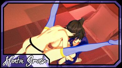 Mogana Kikaijima strapon fucks Medaka Kurokami - Medaka Box Hentai