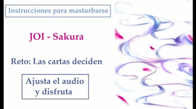 JOI Español hentai, Sakura, Instrucciones para masturbarse. Reto: Cartas.