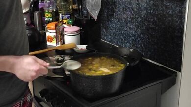 Cream zuppa con lenticchie e melanzane