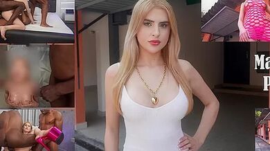 Beautiful 22 Years Brazilian Blonde Fucked By 3 Big Cocks Then