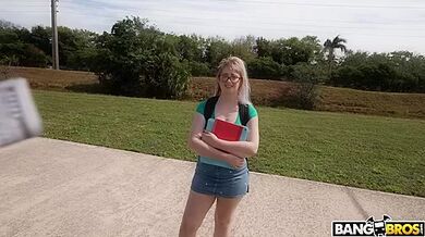 Nerdy Blonde Takes Big Dick