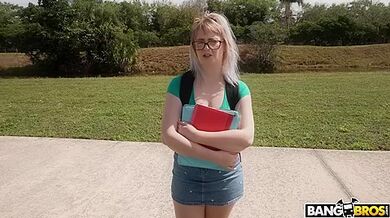 Nerdy Blonde Takes Big Dick