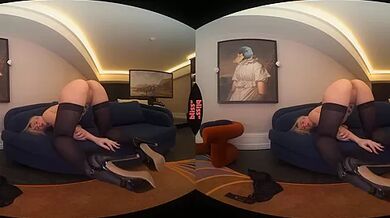 Stepsister Plays In Front Of Mirror