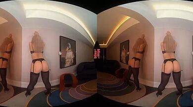 Stepsister Plays In Front Of Mirror