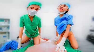 2 Nurses 1 Doc - Med Student Threesome!