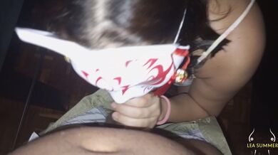 I was my perverted stepbrother's birthday present, I sucked his cock and opened my fat ass for him.